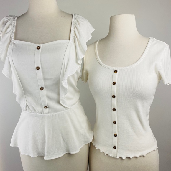 Ruffle Front Top  with Cutout back - Picture 3 of 7